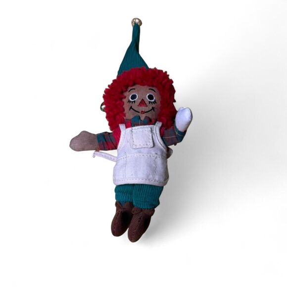 Vtg Raggedy Ann & Andy Christmas Ornaments Fabric Pair Very Fair Condition - Picture 2 of 7